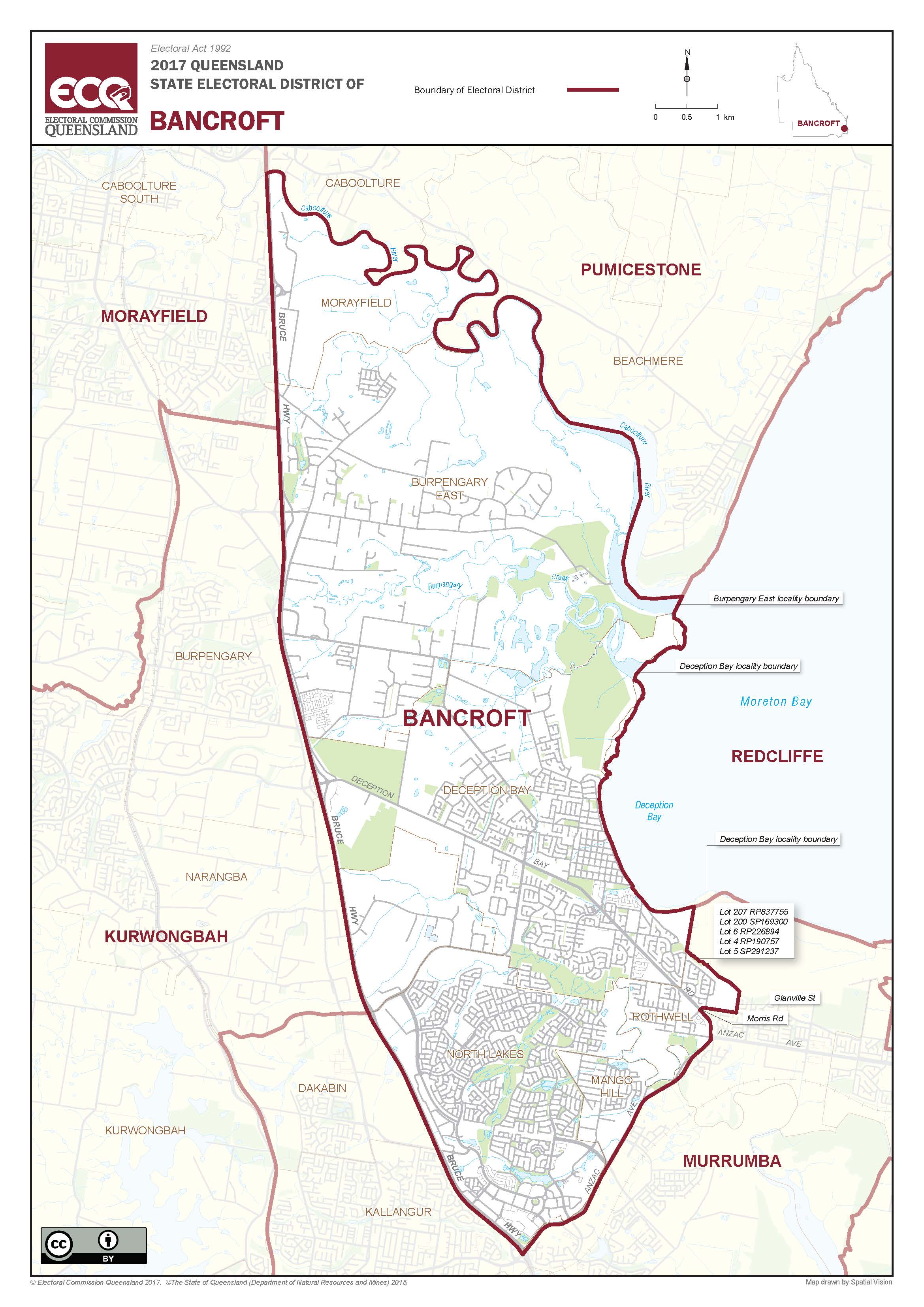 Boundary map of the Bancroft electorate